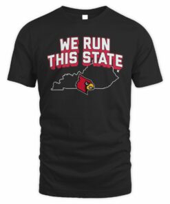 Louisville Cardinals We Run This State Map Logo T-Shirt