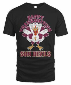 Arizona State Sun Devils Happy Thanksgiving Turkey T-Shirt