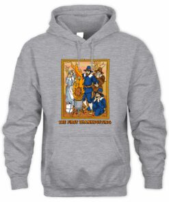 The First Thanksgiving Cartoon Pilgrim Turkey Hoodie