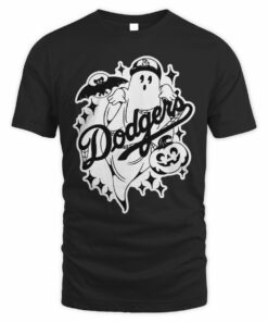 Dodgers Halloween Ghost Bat Pumpkin Cartoon T-Shirt