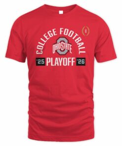 Men's Scarlet Ohio State Buckeyes 2025-26 College Football Playoff Touchdown Glory T-Shirt