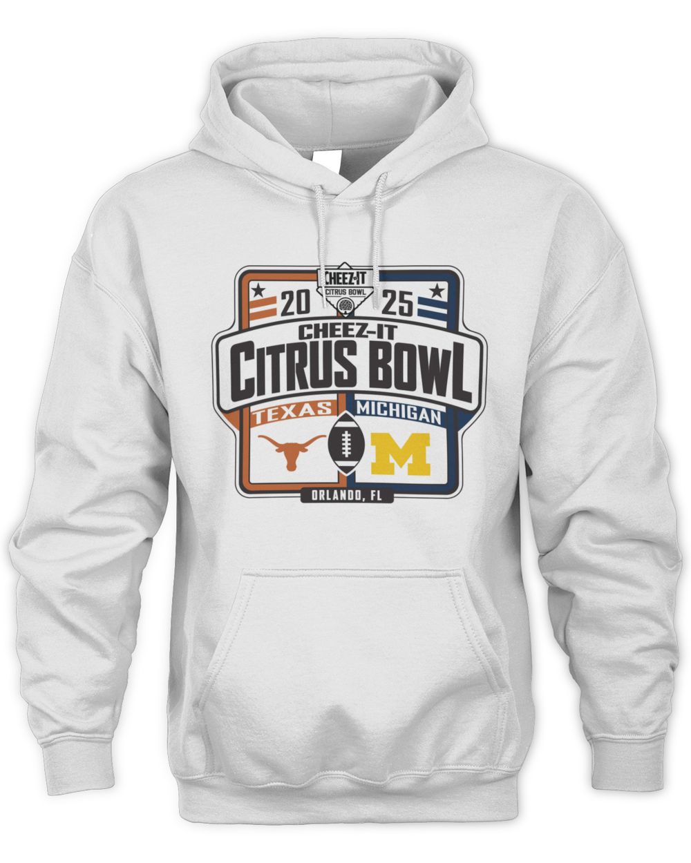 NCAA Shop Michigan Wolverines vs Texas Longhorns 2025 Cheez-It Citrus Bowl Hoodie Official