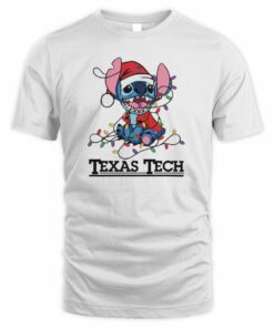 Texas Tech Red Raiders Cute Stitch Christmas Lights NCAA T-Shirt