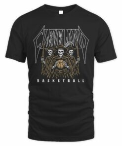Cleclothingco Store Merch Cleveland Basketball Skeletons T-Shirt