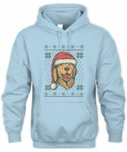 Santa Dog Barstool Outdoors Ugly Sweater Hoodie