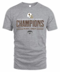 Wyoming Cowboys 2025 Mountain West Football Champions Helmet T-Shirt