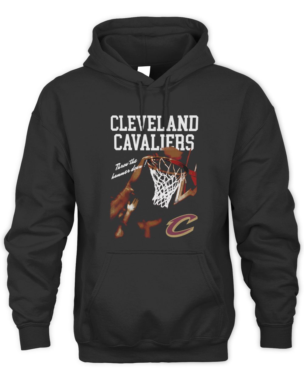 Cleveland Cavaliers Black Dunk Script C Basketball Hoodie