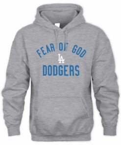 Men's Los Angeles Dodgers Fear of God x MLB Heather Gray 90's Fit Official Hoodie