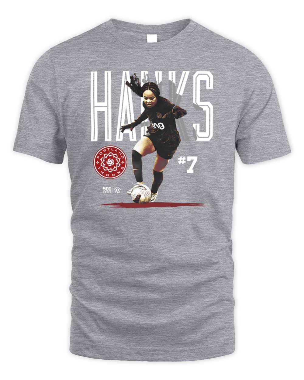 Caiya Hanks Portland Thorns FC 500 Level Soccer #7 Player Graphic T-Shirt