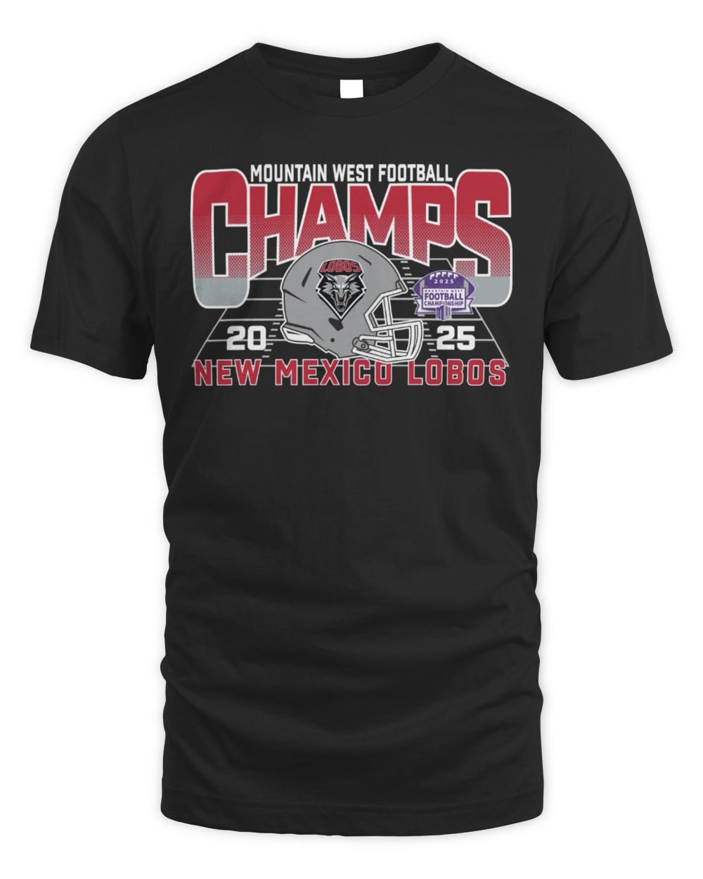 New Mexico Lobos Helmet 2025 Mountain West Football Champs T-Shirt