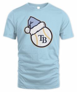 Tampa Bay Rays Santa Hat Baseball Holiday T-Shirt