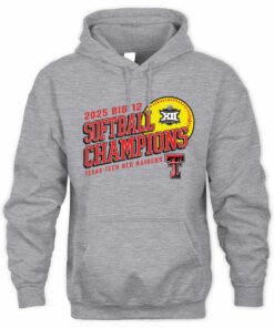 Men's Heather Gray Texas Tech Red Raiders 2025 Big 12 Softball Conference Tournament Champions Sweatshirt Hoodie