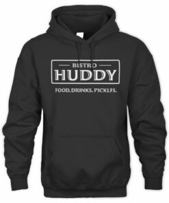 Bistro Huddy Merch Food Drinks Pickles Black Official Hoodie