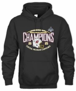 American Athletic Conference Champions Central Michigan Chippewas 2025 Football Helmet Hoodie