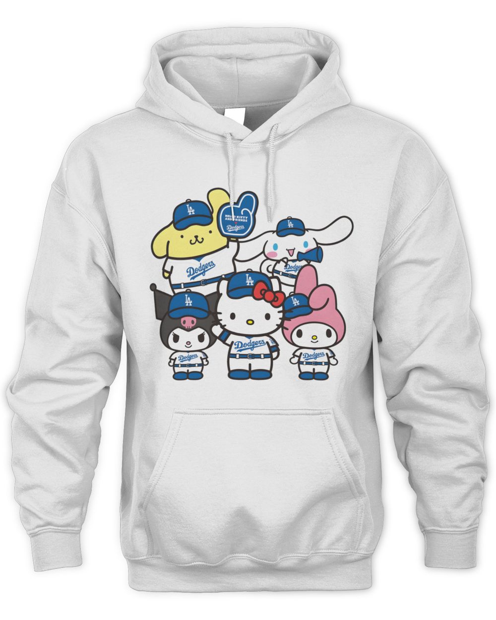 Hello Kitty Dodgers Squad Baseball Fan Collector Hoodie