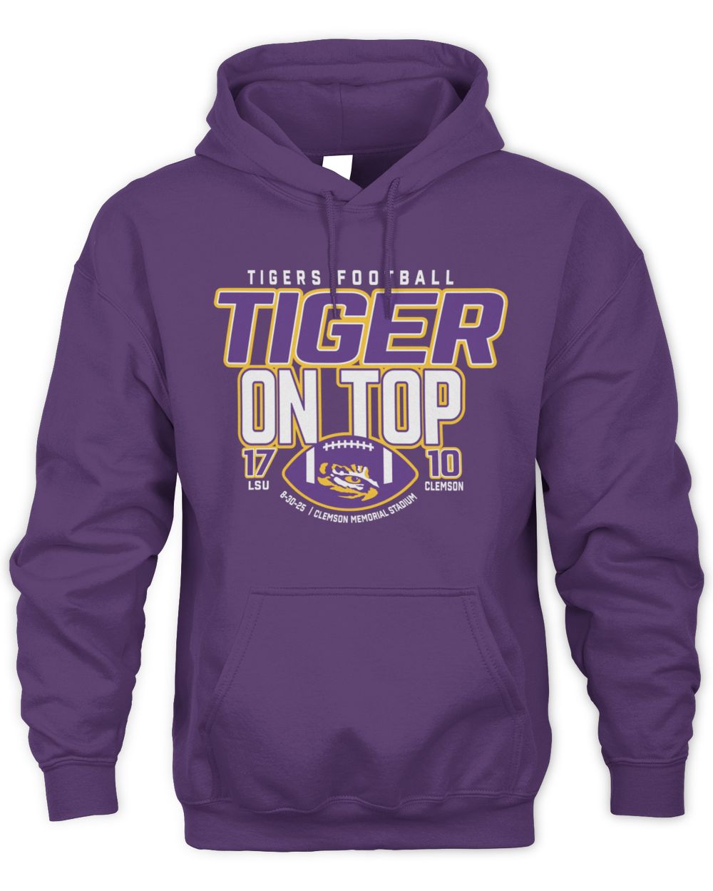 LSU Tigers 17-10 Clemson Memorial Stadium Fan Edition Hoodie