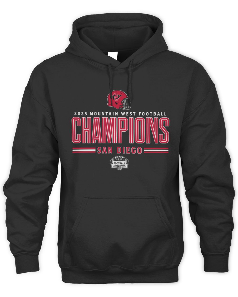 San Diego State Aztecs Helmet 2025 Mountain West Conference Champions Hoodie
