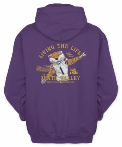 LSU Tigers Living The Life Death Valley Rally Mascot Hoodie