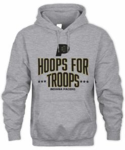 Adult Indiana Pacers 25-26 Hoops For Troops Hooded Grey Official Hoodie
