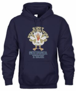 Georgia Tech Yellow Jackets  Turkey Helmet Happy Thanksgiving Hoodie