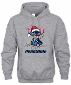 Penn State Nittany Lions Stitch Santa Christmas Lights Hoodie