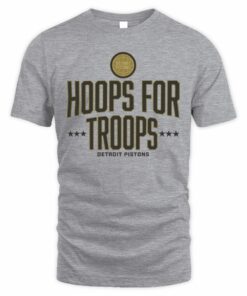 Detroit Pistons Hoops For Troops Logo T-Shirt