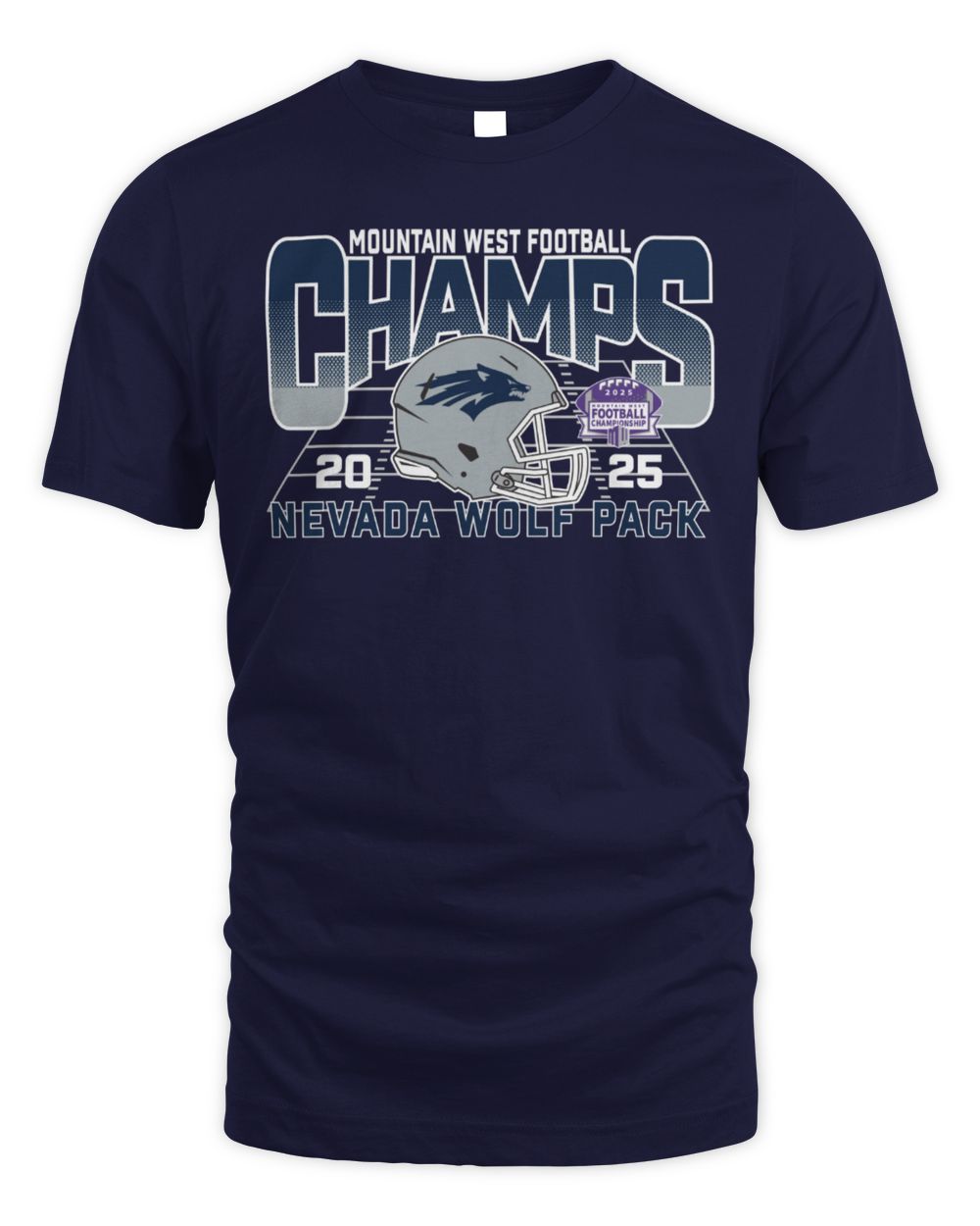 Nevada Wolf Pack Helmet 2025 Mountain West Football Champs T-Shirt