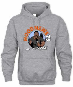 We Out Here Hood News 75 Holding Microphone Cincinnati Skyline Hoodie