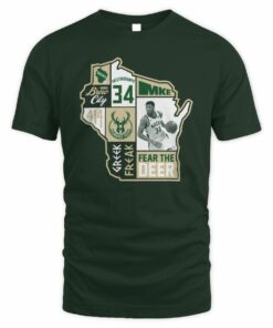 NBA Shop Giannis Antetokounmpo Milwaukee Bucks Player State T-Shirt