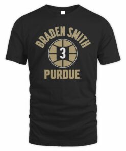 Purdue Basketball Braden Smith #3 Gold Name & Number Tee