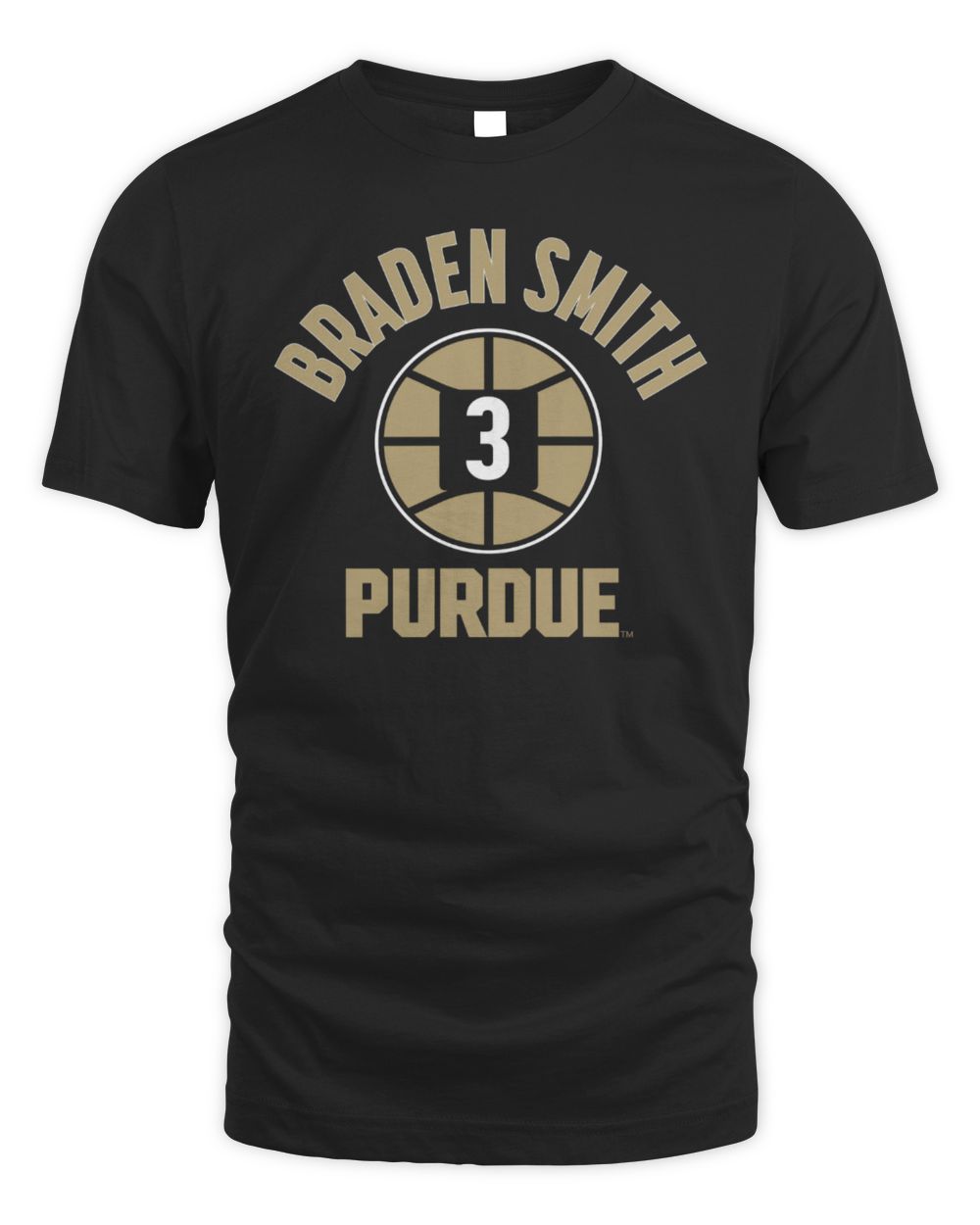 Purdue Basketball Braden Smith #3 Gold Name & Number Tee