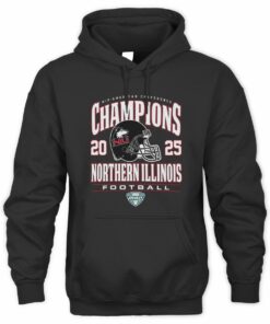 Champions 2025 Northern Illinois HuskiesHelmet Mid-American Conference Hoodie