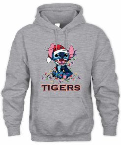 Auburn Tigers Stitch Santa Christmas Lights Hoodie