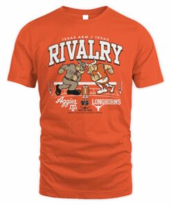 Texas Rivalry Aggies Vs Longhorns Standing Mascot T-Shirt 2025