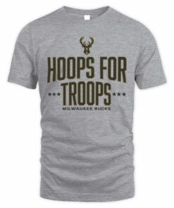 Milwaukee Bucks Hoops For Troops Logo T-Shirt