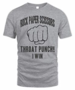 Mens Rock Paper Scissors Throat Punch T shirt