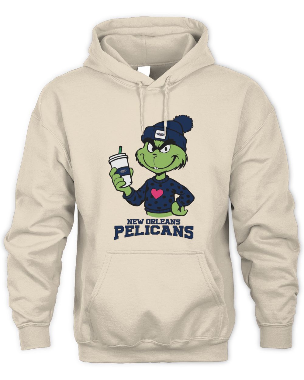 New Orleans Pelicans Grinch Christmas Coffee Heart Basketball Holiday Hoodie