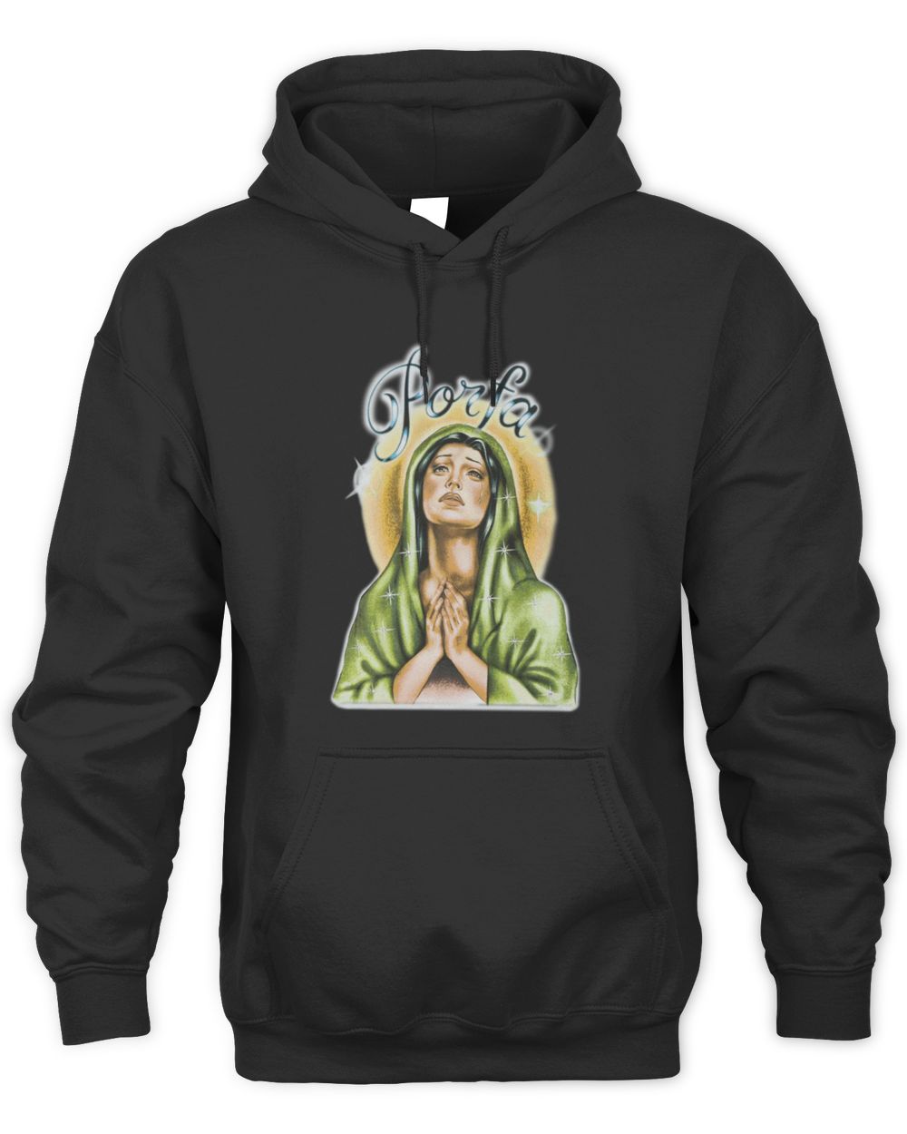Porfa Merch Porfa Virgencita Tee Black Hoodie