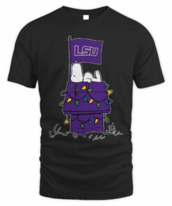 LSU Tigers Snoopy House Holiday Lights T-Shirt