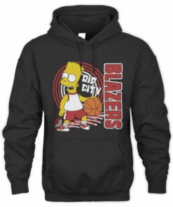 Portland Trail Blazers The Simpsons Bart Player Mashup Hoodie
