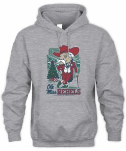 Ole Miss Christmas Mascot Gentleman Santa Walking Cane Tree Hoodie