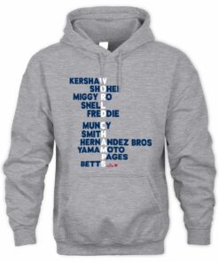 MLB World Champs Los Angeles Baseball Roster Acrostic Hoodie