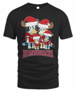 Arizona Diamondbacks Bluey Santa Family Christmas Baseball T-Shirt