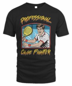 Professional Cage Fighter Padel Cartoon Athlete T-Shirt