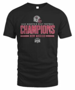 New Mexico Lobos 2025 Mountain West Football Champions Helmet T-Shirt