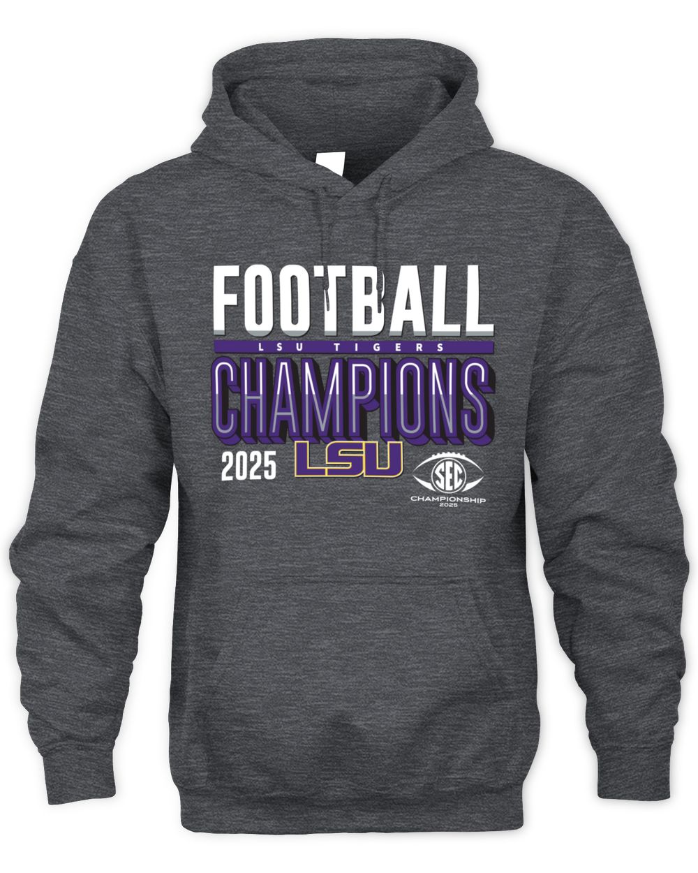 SEC Champions 2025 LSU Tigers Football Graphic Hoodie