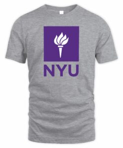NYU Violets Colosseum Arch & Logo 3.0 Pullover Grey T Shirt