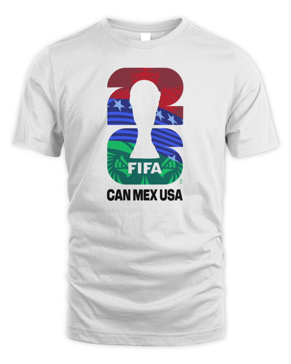 FIFA World Cup 2026 Host North America Can Mex USA Emblem T-Shirt