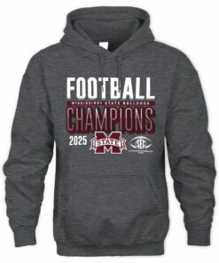 SEC Champions 2025 Mississippi State Bulldogs Football Graphic Hoodie