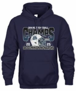NCAA Shop Sun Belt Champs 2025 Old Dominion Monarchs Helmet Graphic Hoodie